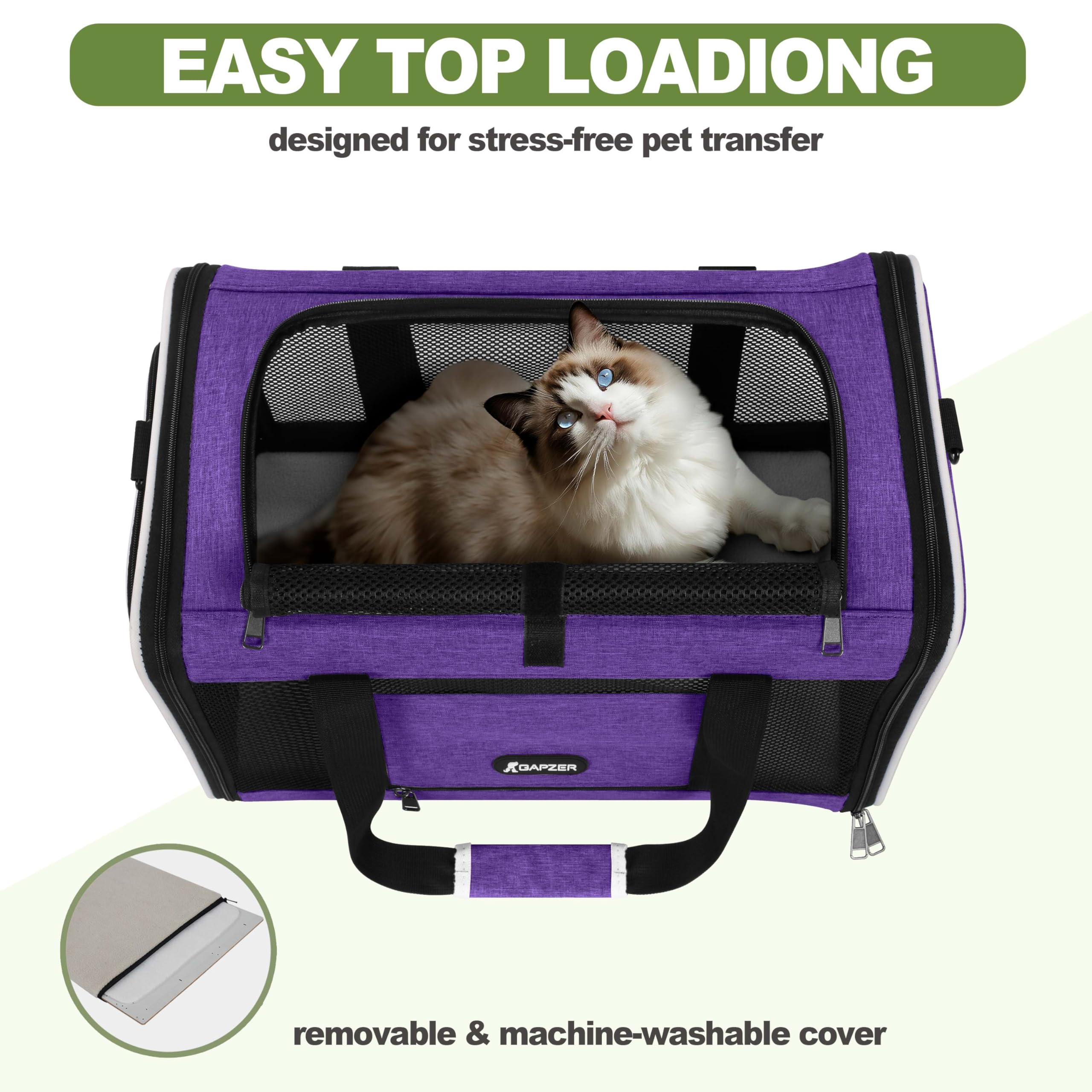 GAPZER Per Carrier collapses flat for convenient storage when not in use.