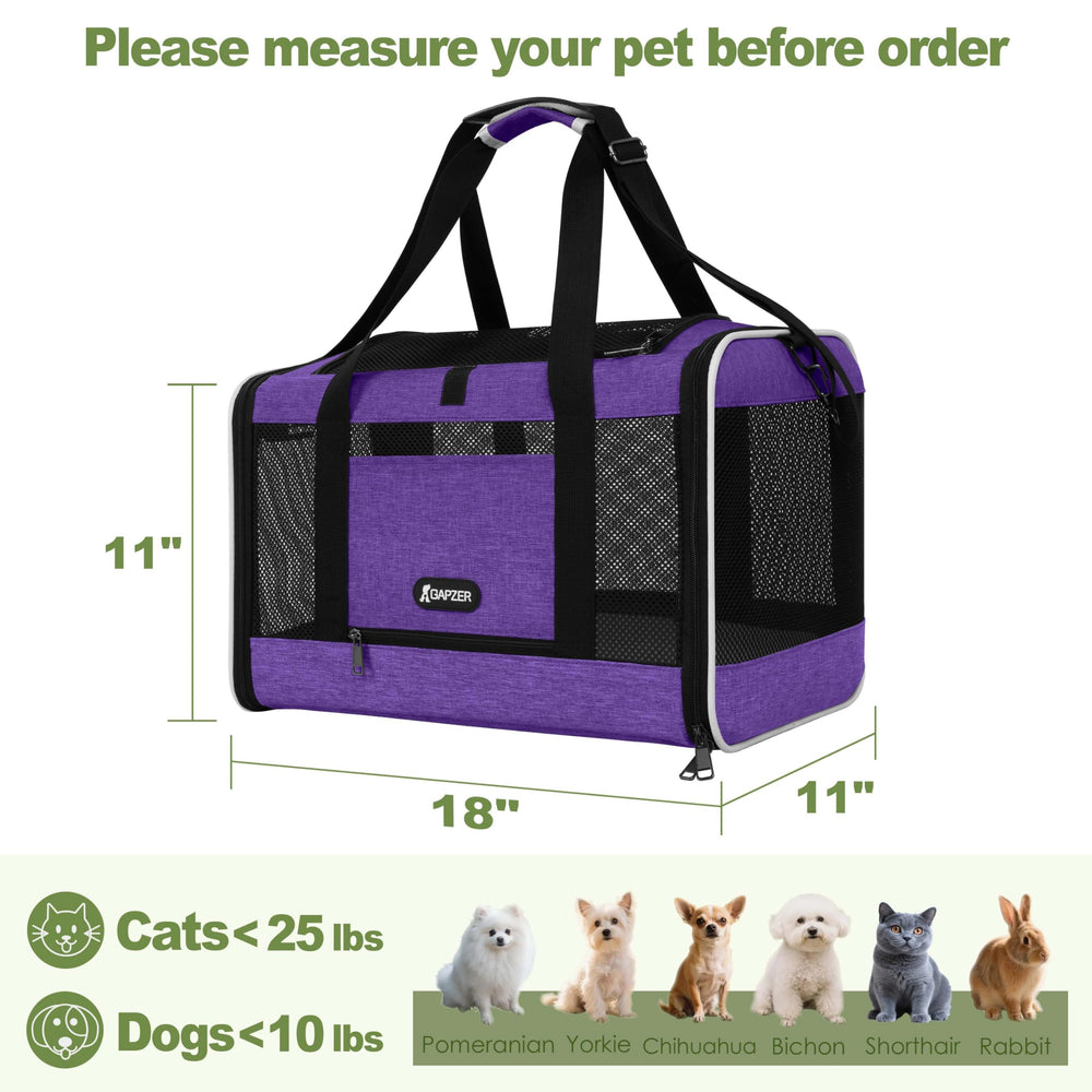 GAPZER Per Carrier features escape-resistant zippers to prevent openings.