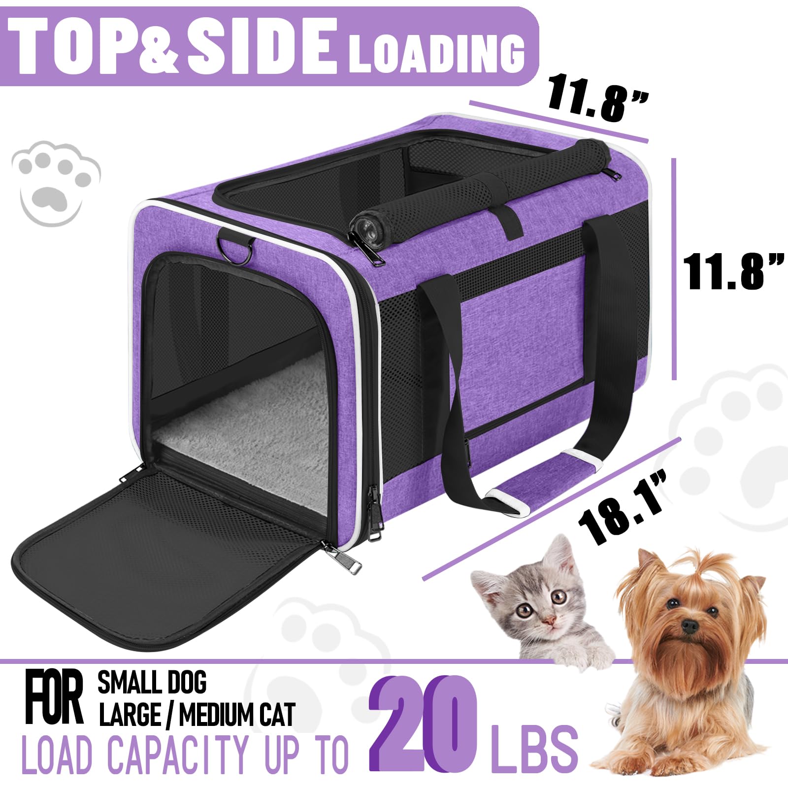 GAPZER pet carrier with five-sided mesh ventilation for airflow