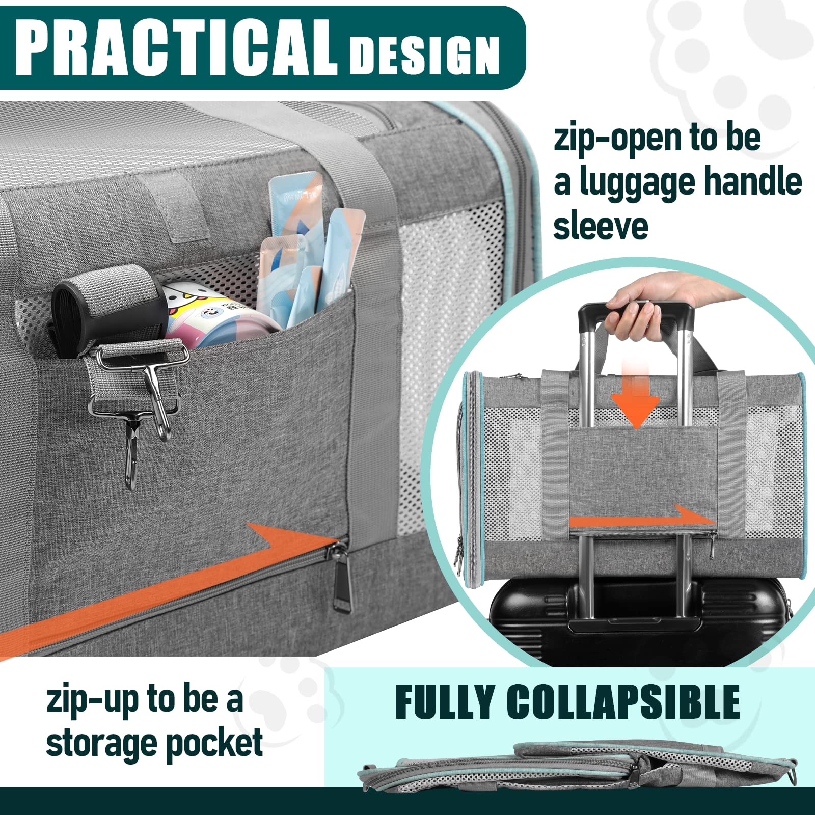 GAPZER pet carrier interior tether demonstrates built-in safety feature