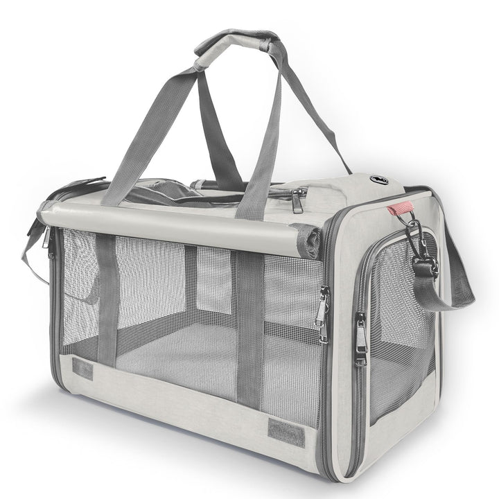 GAPZER large cat carrier front view with roomy interior for comfortable travel.