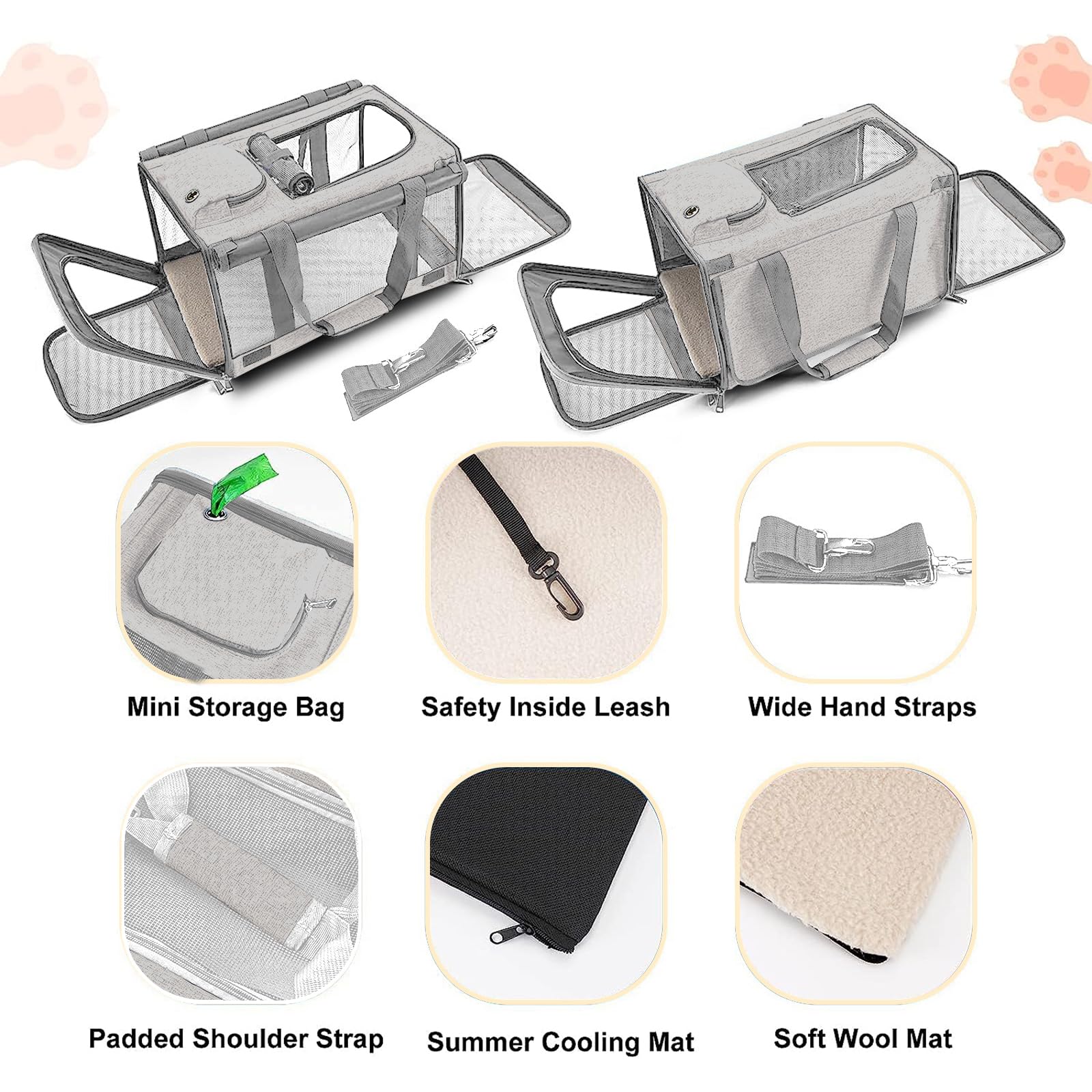 GAPZER large cat carrier with privacy curtains for a calm space.