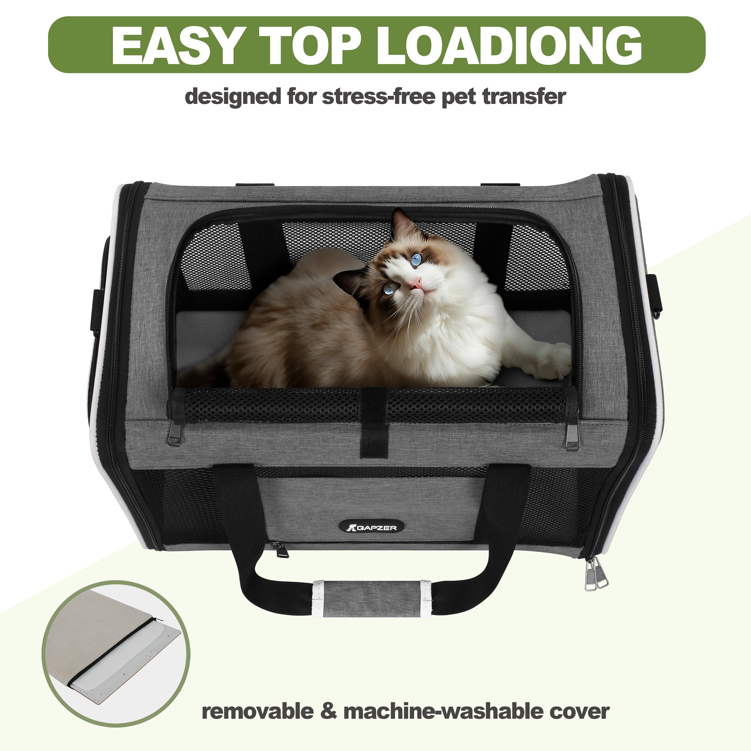 GAPZER car-safe design with seatbelt and luggage sleeve compatibility