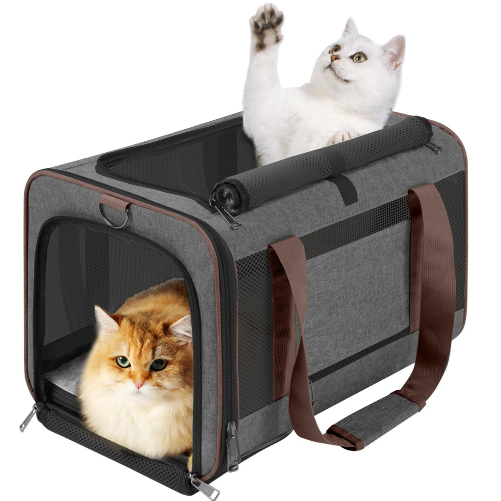 GAPZER top-loader travel kennel in brown for easy loading and transport