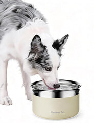 Gardner Pet 1 gallon stainless steel no-spill bowl for large dogs.