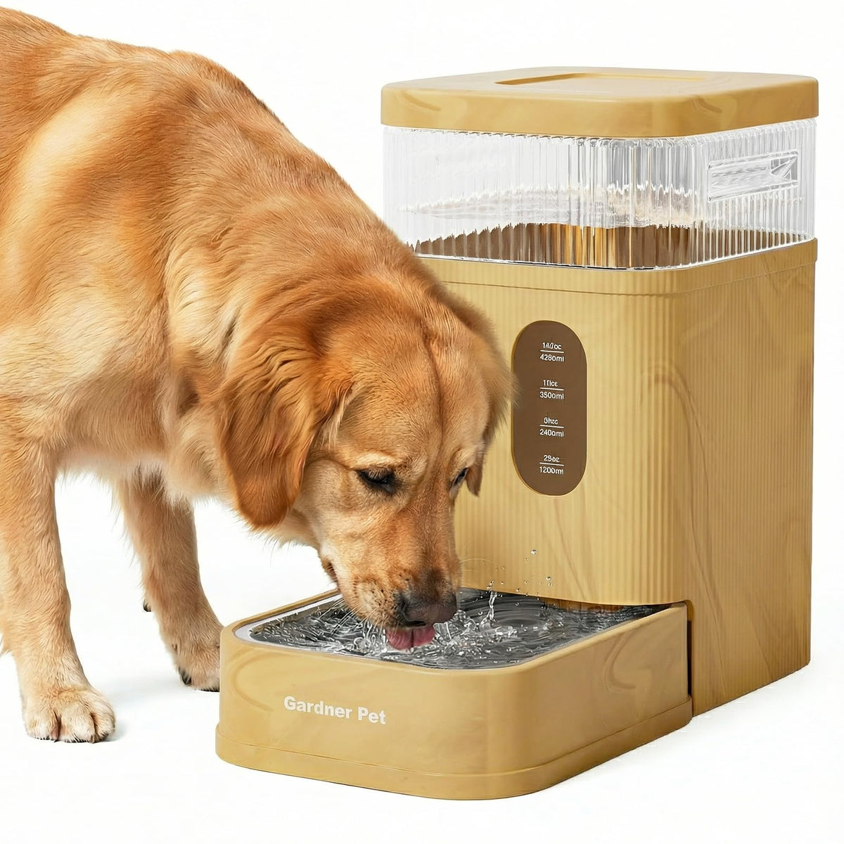 Gardner Pet 2.2-gallon dispenser with stainless steel bowl for steady pet hydration