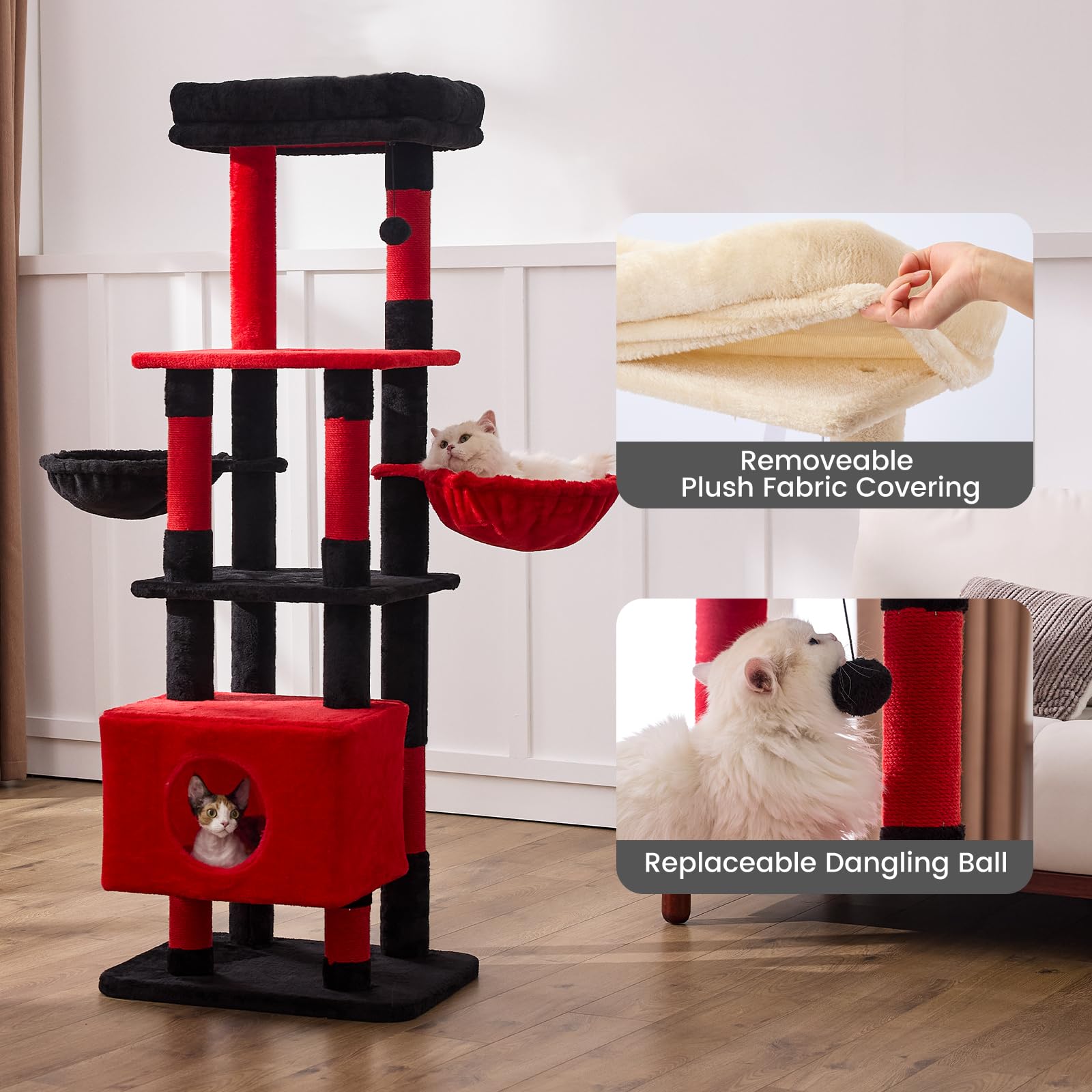 Gardner Pet 65in cat tree middle section with hammock for lounging