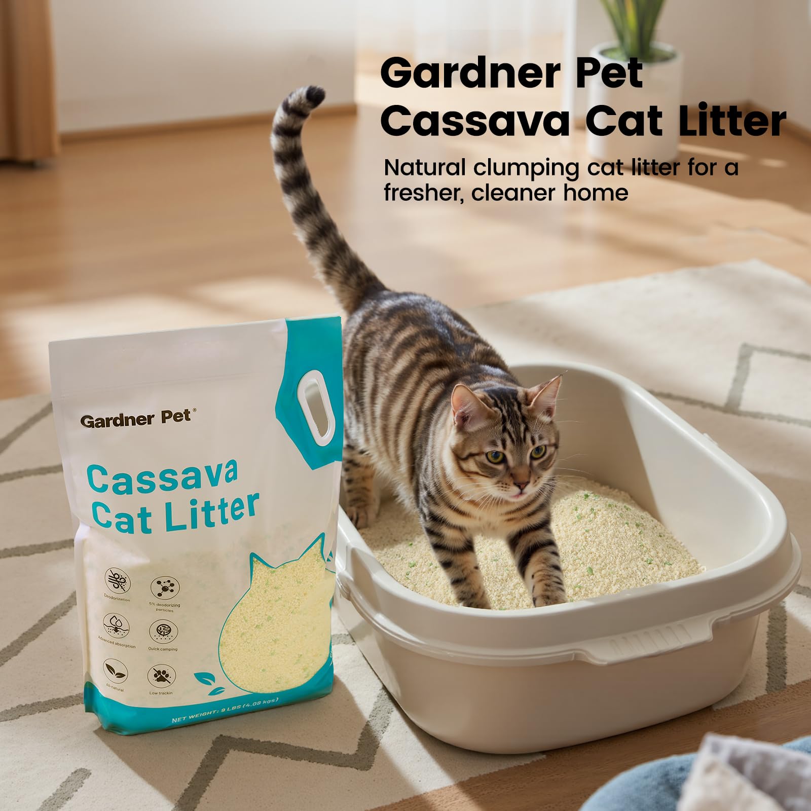 Gardner Pet 9Lbs-2 Pack Cat Litter provides long lasting value.