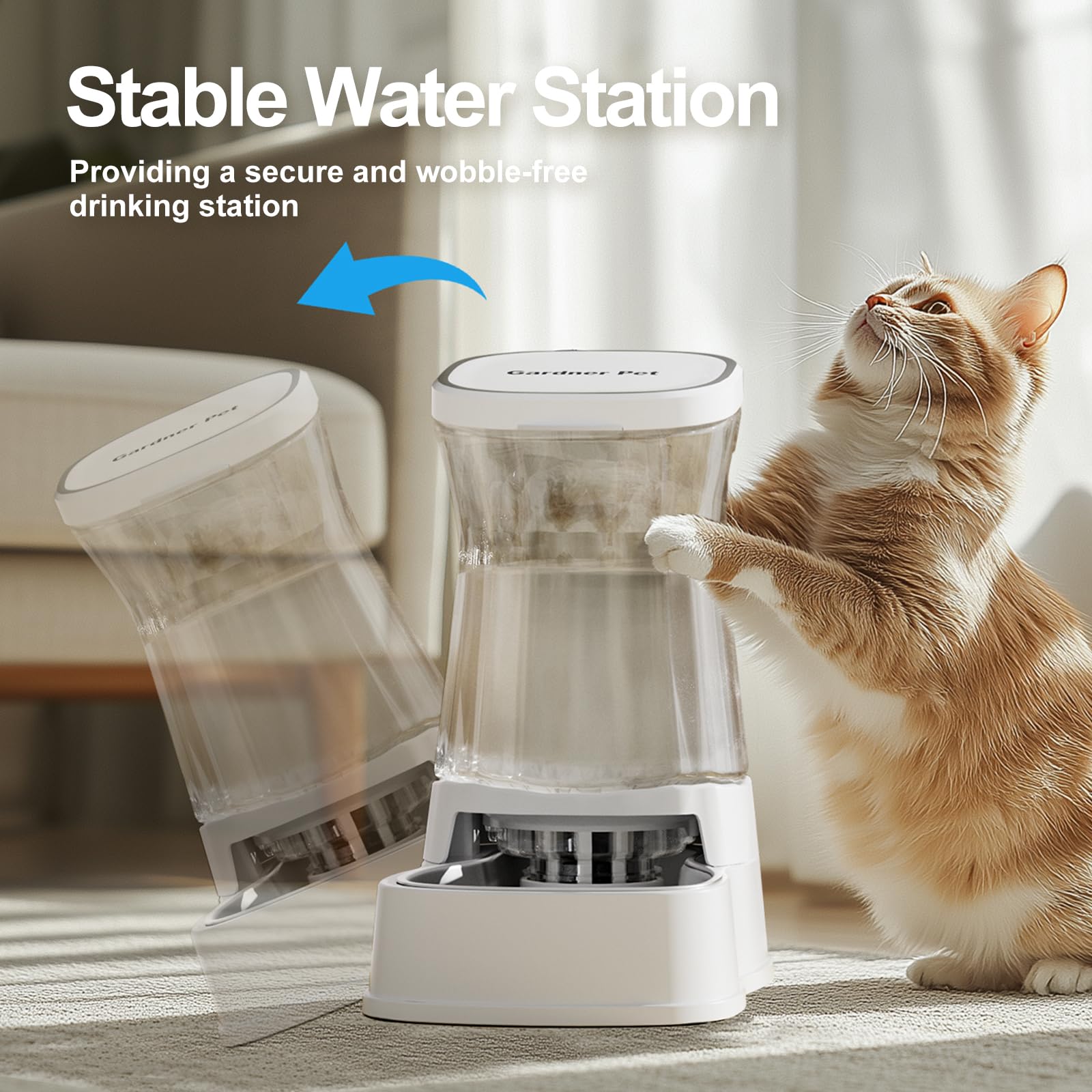 Anti-slip pads on Gardner Pet dispenser keep it secure during play