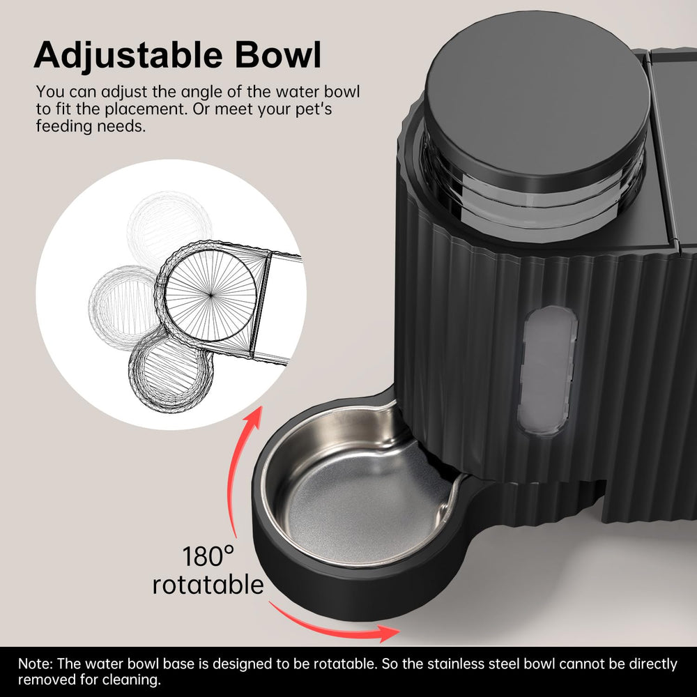Gardner Pet automatic gravity feeding system reduces daily refills.