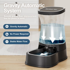 Gardner Pet gravity water dispenser bowl close-up, stainless steel bowl for easy cleaning.