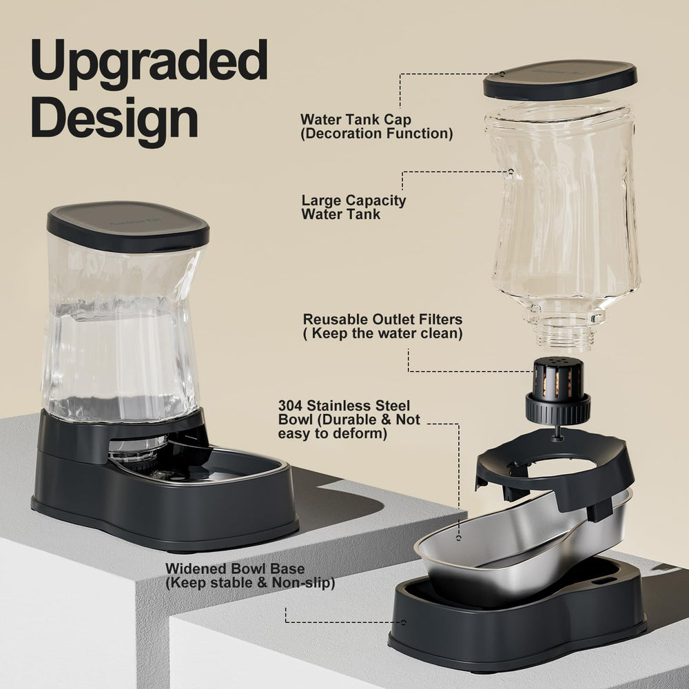 Gardner Pet automatic water dispenser base non-slip shows stable drinking during active moments.