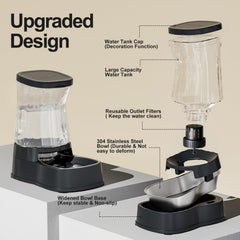 Gardner Pet automatic water dispenser base non-slip shows stable drinking during active moments.