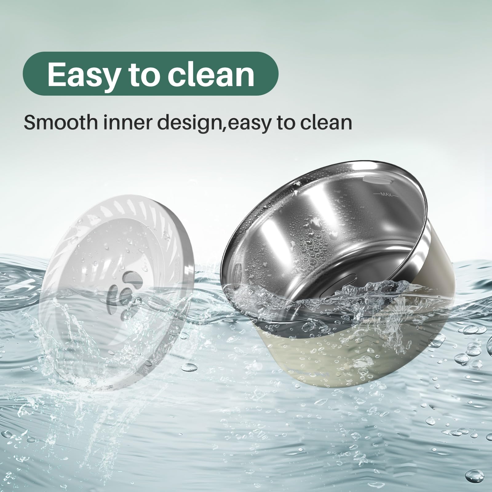Gardner Pet BPA-free metal bowl for safe hydration.