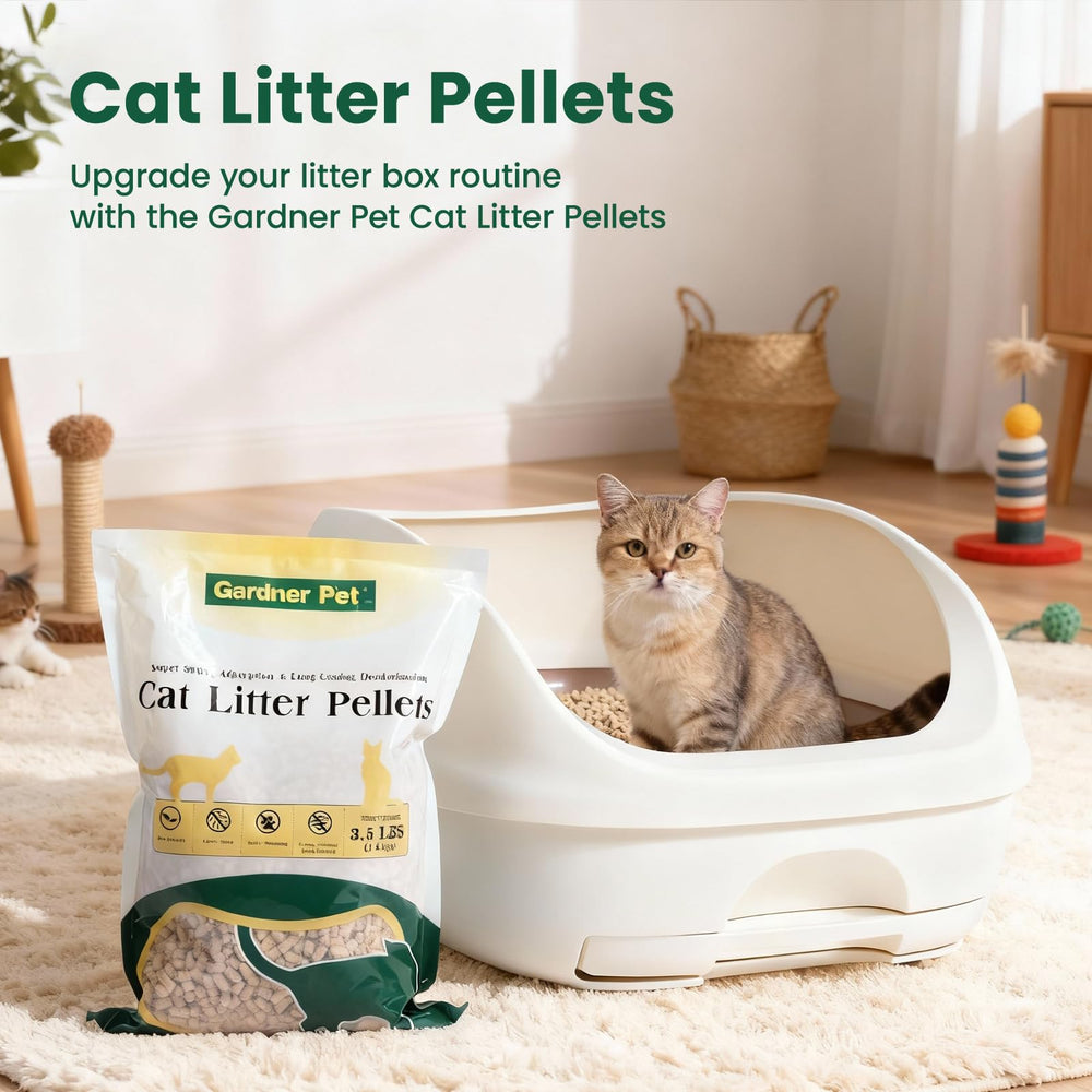 Low-dust Gardner Pet litter keeps floors cleaner around the box