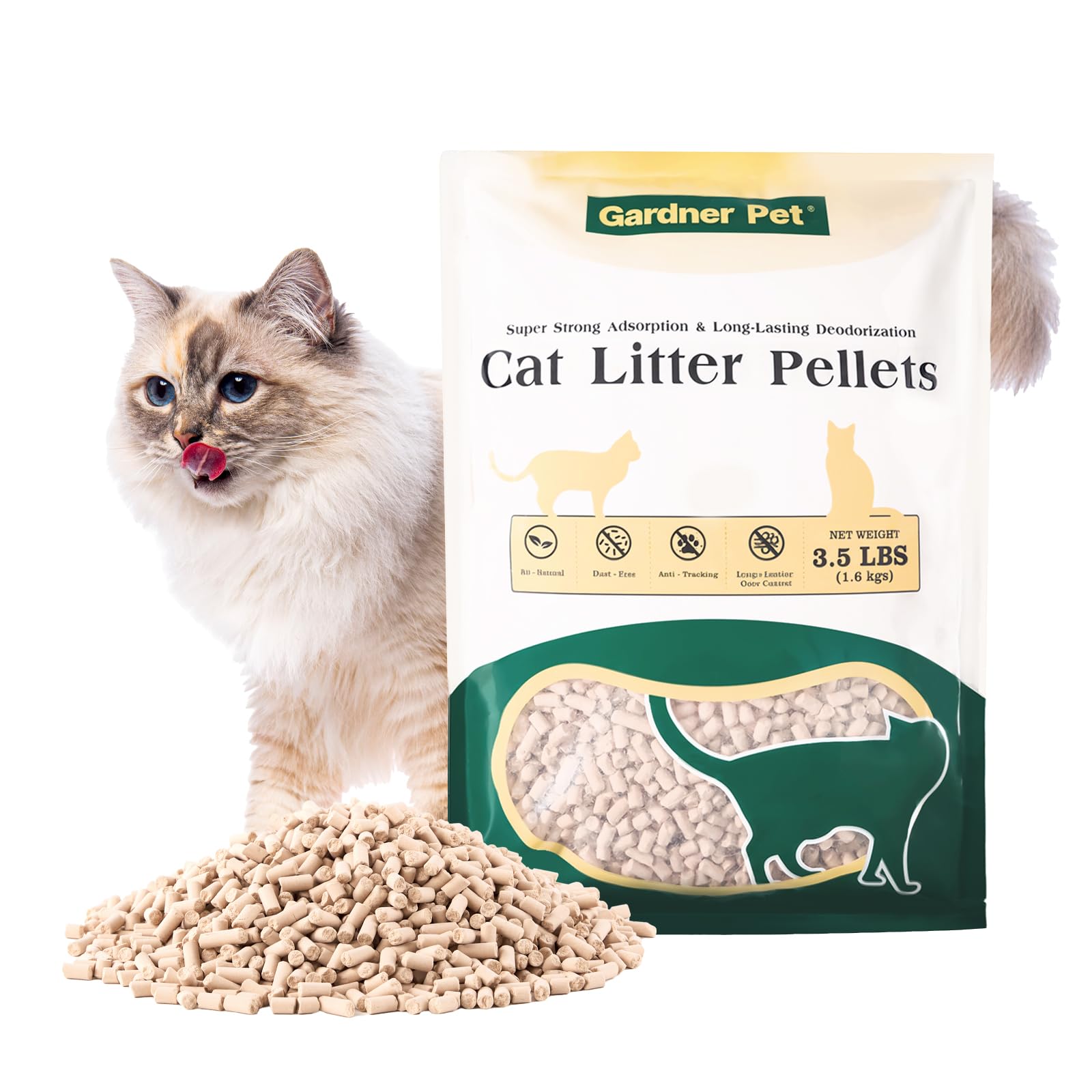 Gardner Pet cat litter pellets provide odor-control for a fresher box