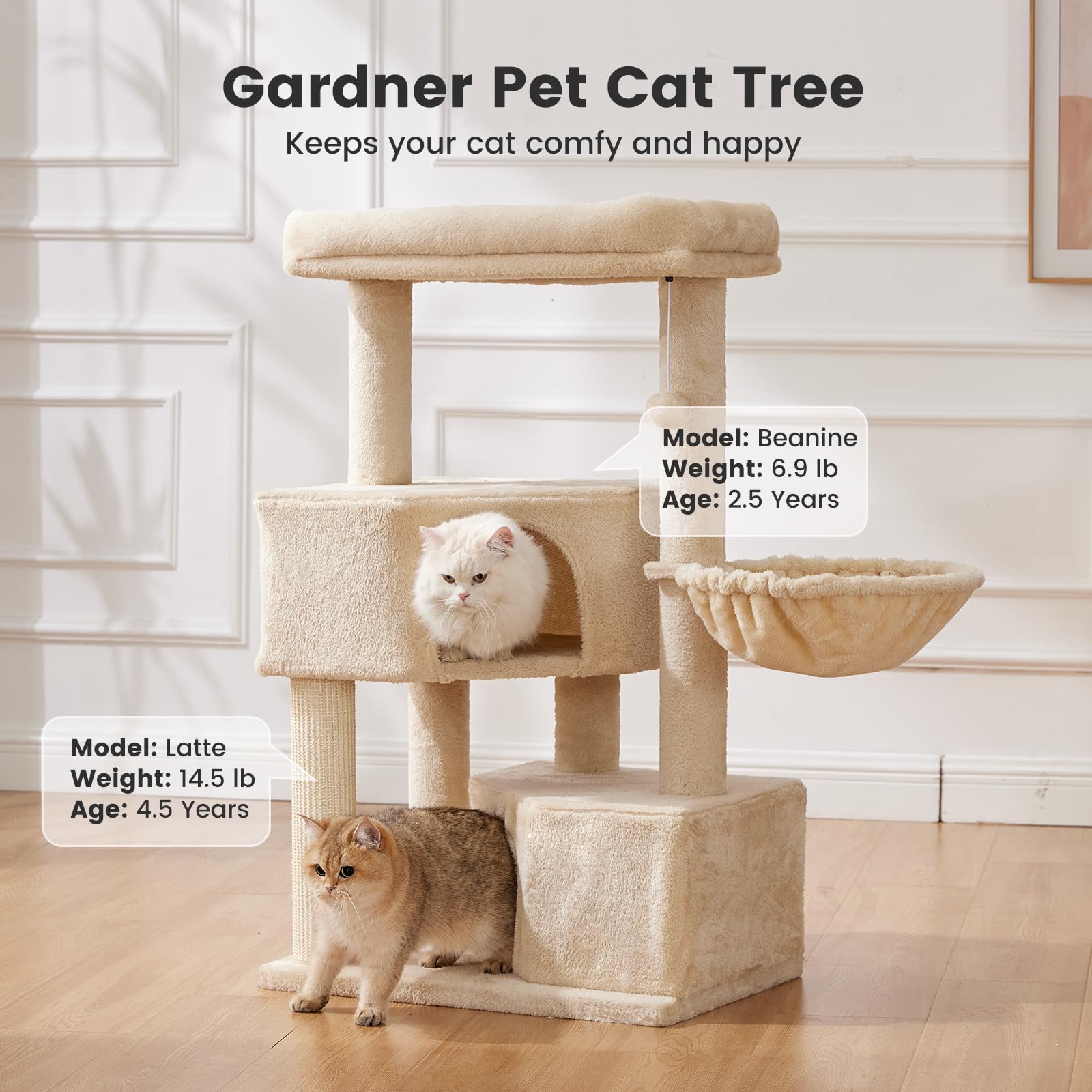 Gardner Pet Cat Tower designed for multi-cat use with durable materials