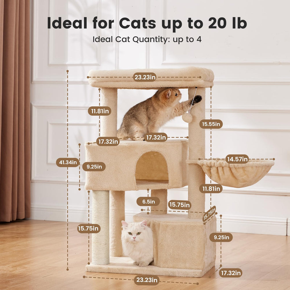 Gardner Pet Cat Tower spacious condo and jumbo hammock for big cats