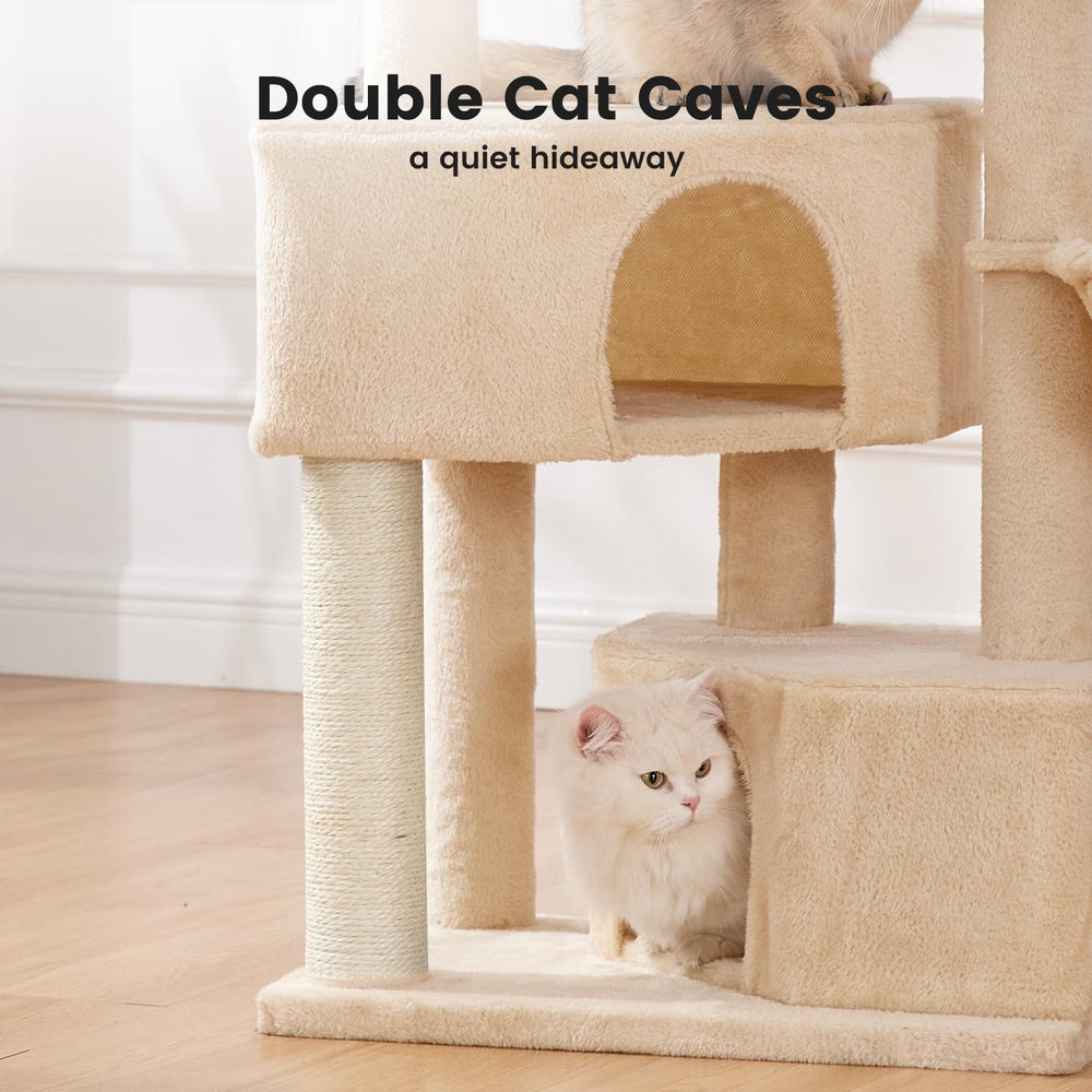 Gardner Pet Cat Tower sturdy base in a beige finish for modern homes
