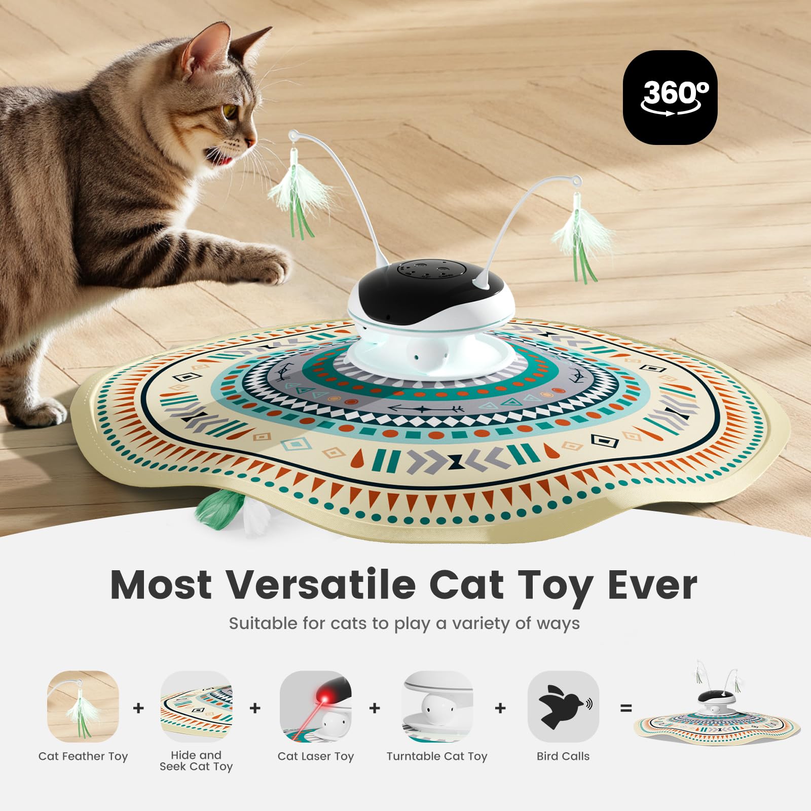 Gardner Pet chirping bird sounds engage curious cats during interactive sessions.