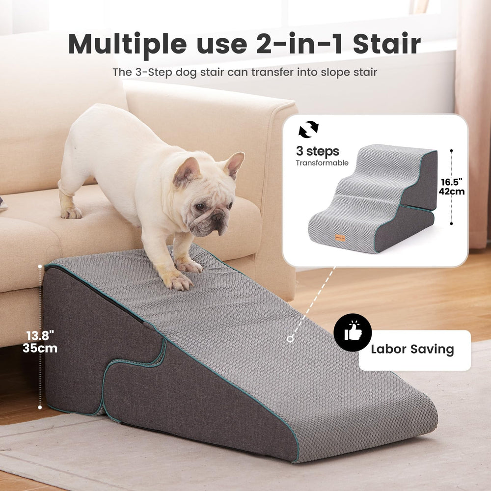 Gardner Pet 2-in-1 ramp feature demonstrates versatile stair-to-ramp transformation.