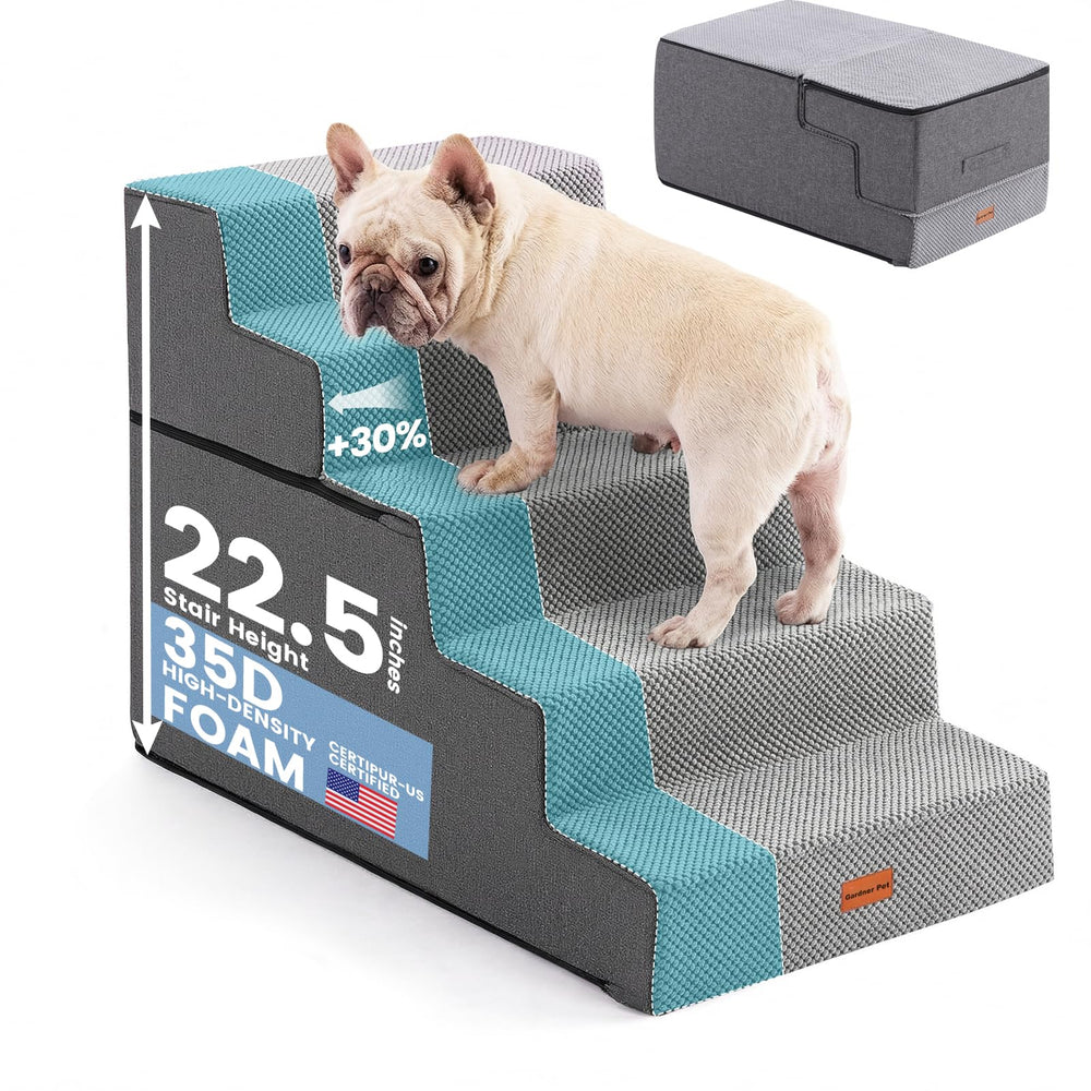Gardner Pet 5-step high-bed dog stairs offer safe access for small dogs.