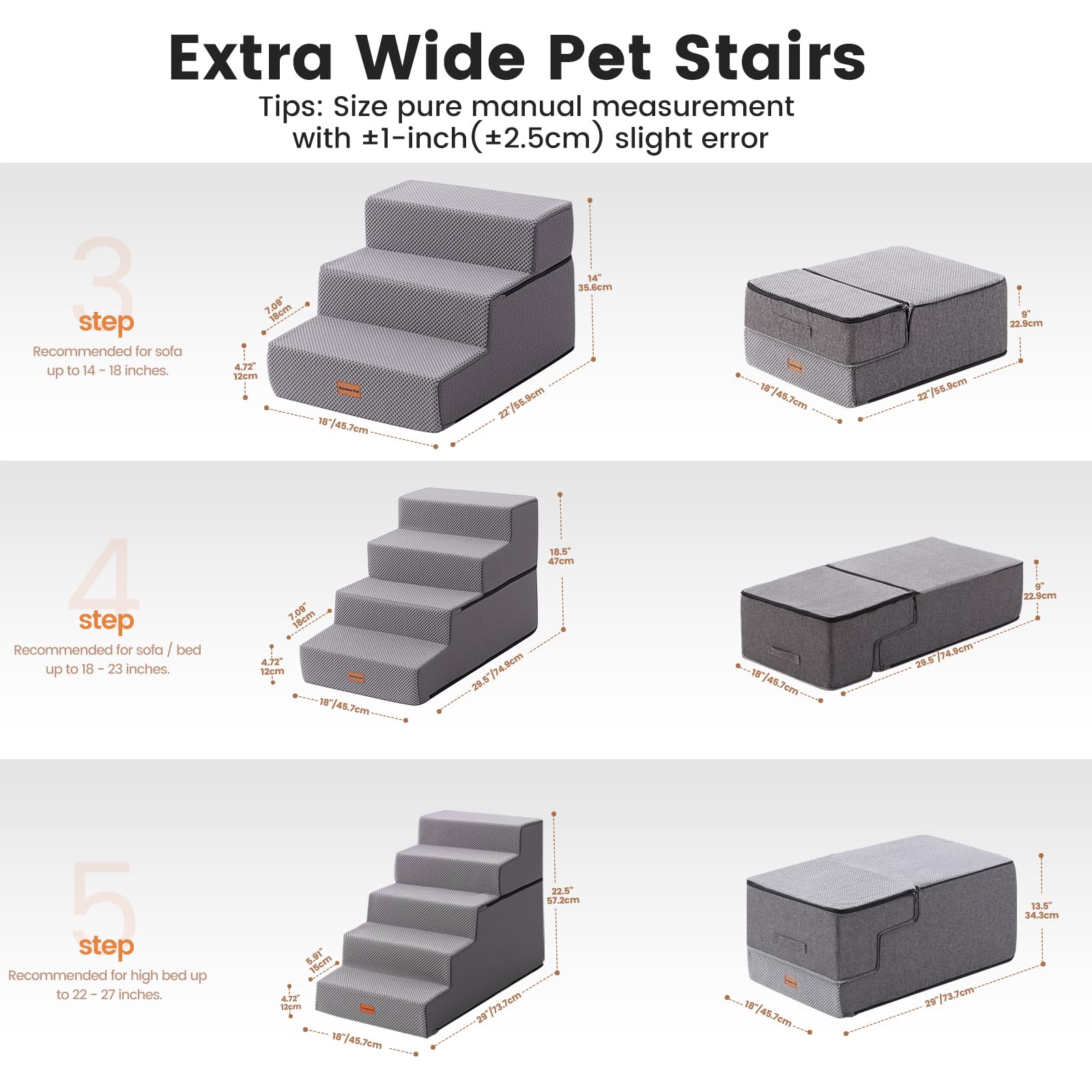 Gardner Pet stairs anti-slip base provides secure footing