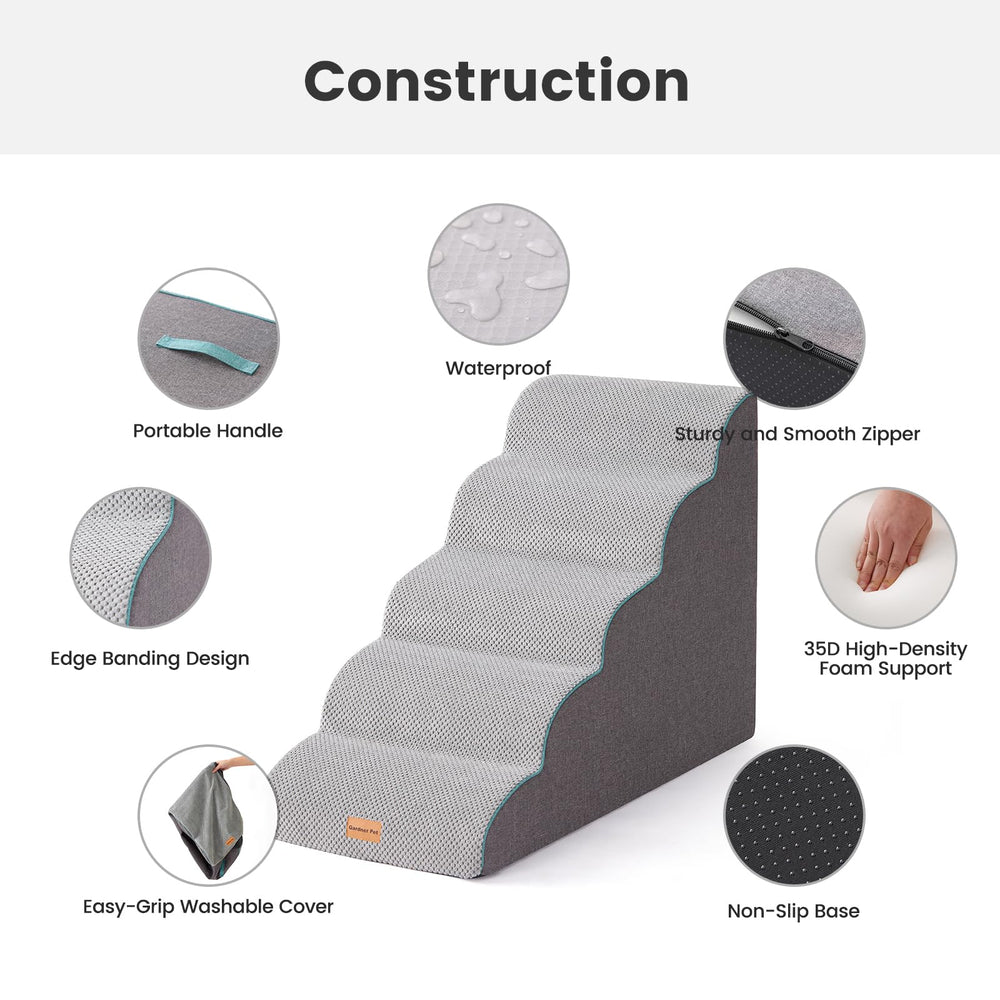 Gardner Pet anti-slip base keeps stairs stable on slippery floors.