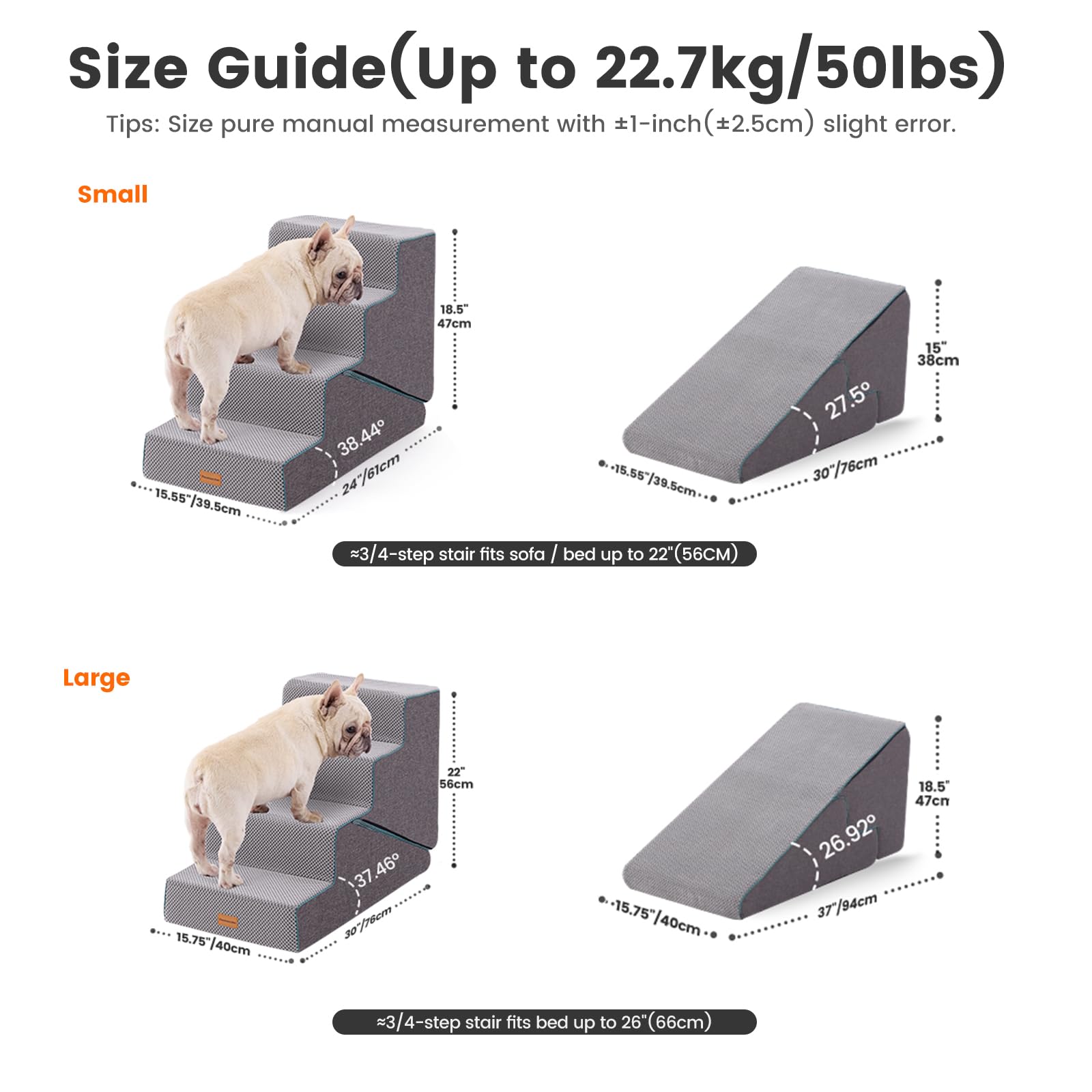 Gardner Pet dog stairs anti-slip base keeps steps secure on any floor.