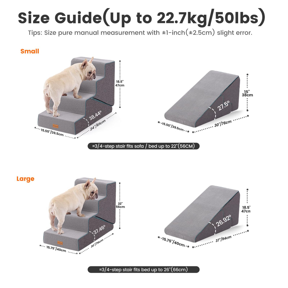 Gardner Pet dog stairs anti-slip base keeps steps secure on any floor.