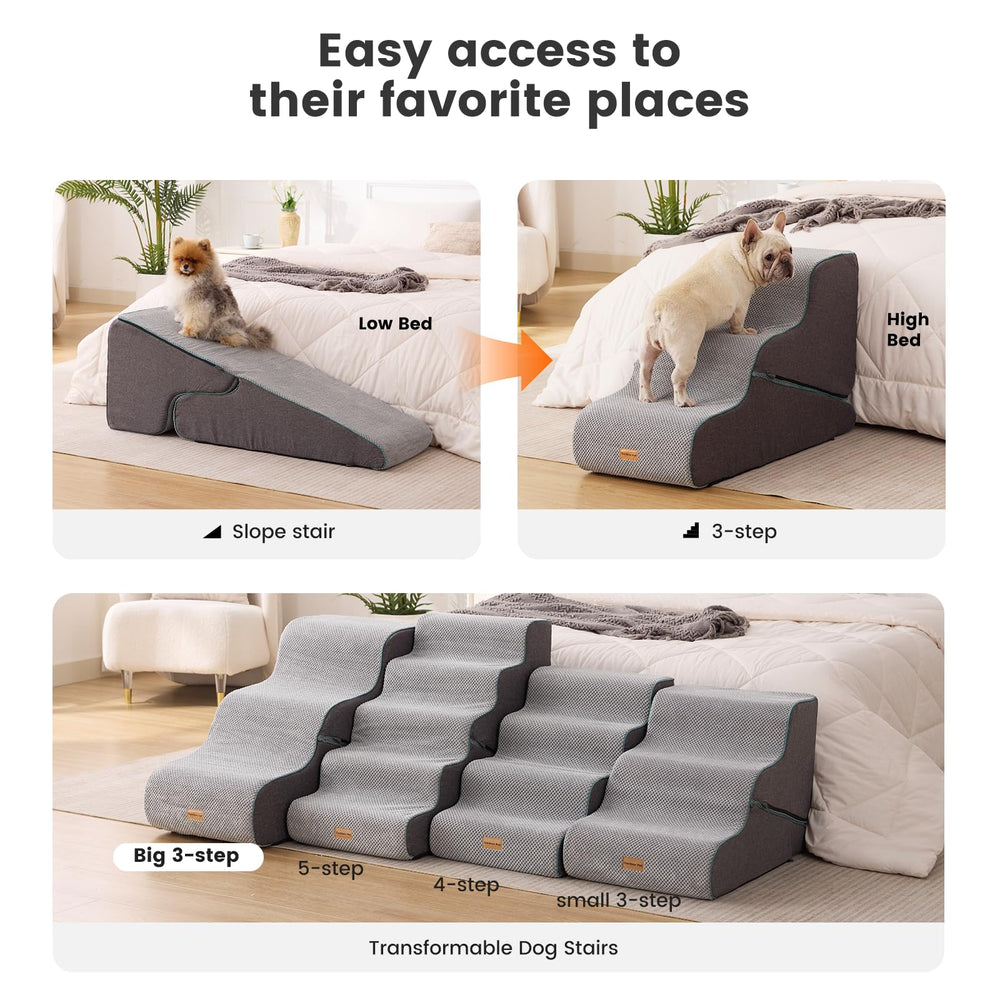 Gardner Pet anti-slip base keeps stairs stable on wood or carpet.