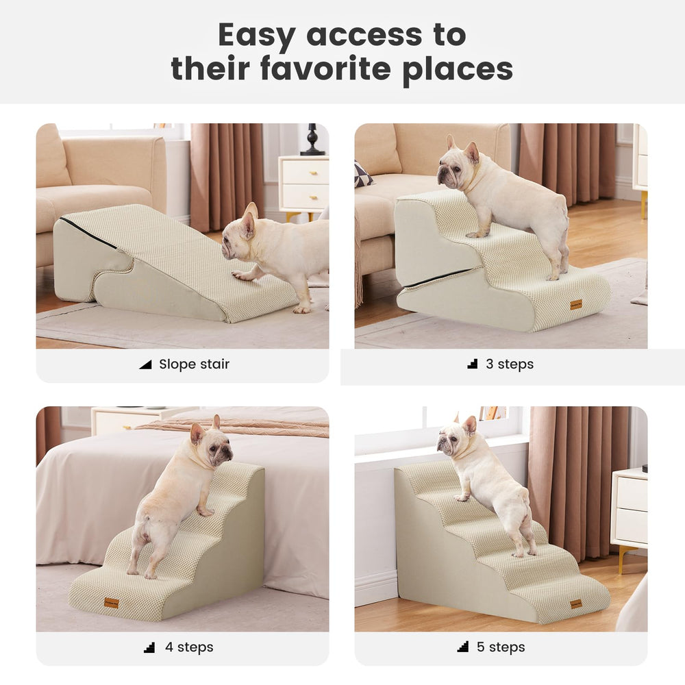 Gardner Pet dog stairs compact 16-5 inch height fits onto sofas and beds