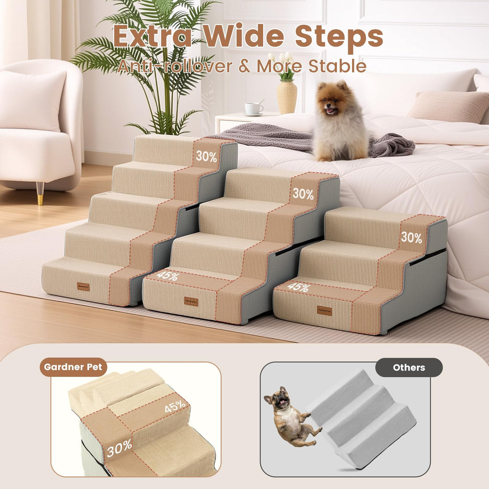 Gardner Pet dog stairs with extra-wide steps for stable footing