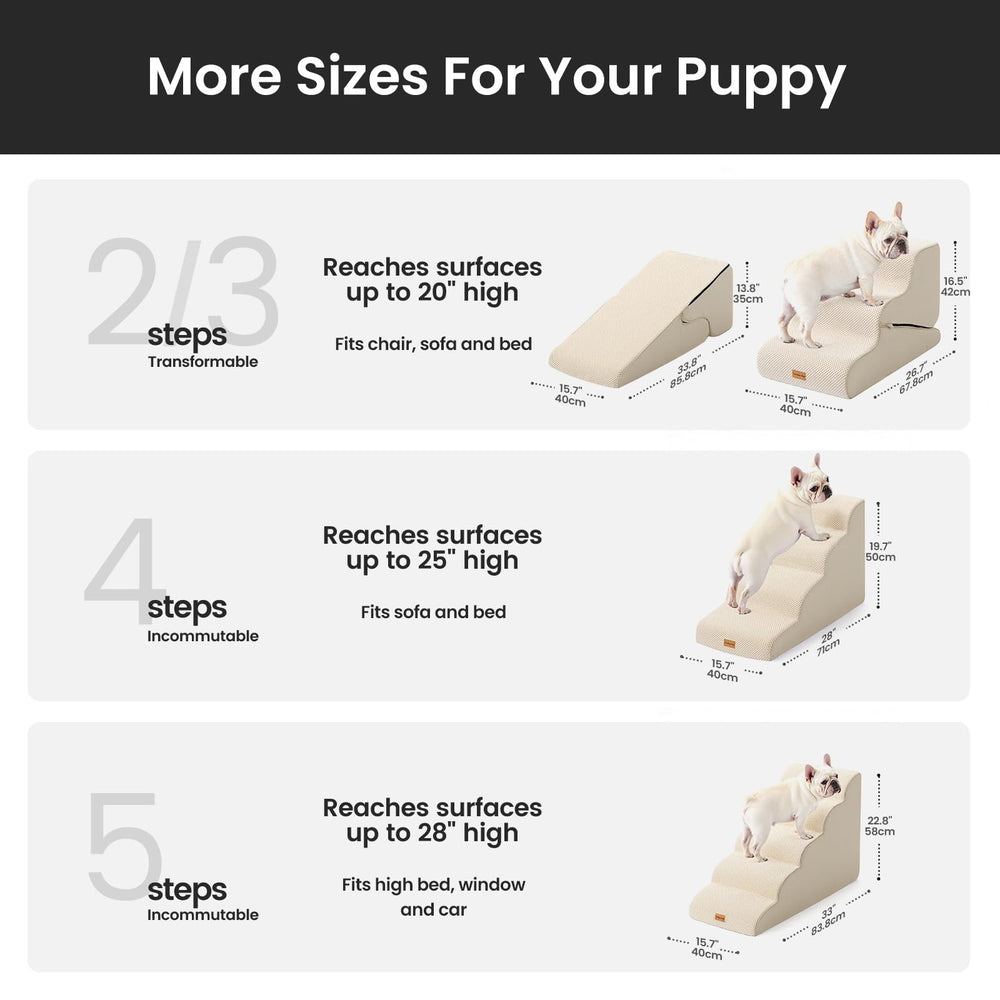 Gardner Pet dog stairs foam core cushions joints for small breeds