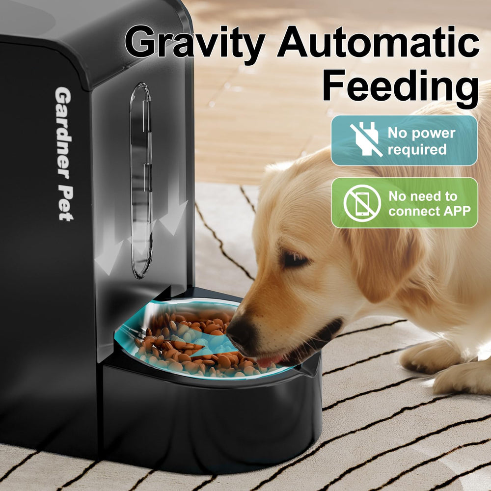 Gardner Pet food dispenser with 2.6 kg capacity for daily meals.