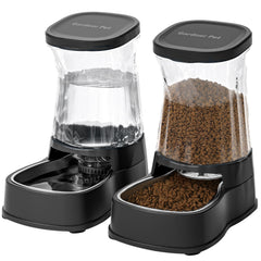 Gardner Pet gravity feeder setup shows automatic refilling for busy households.