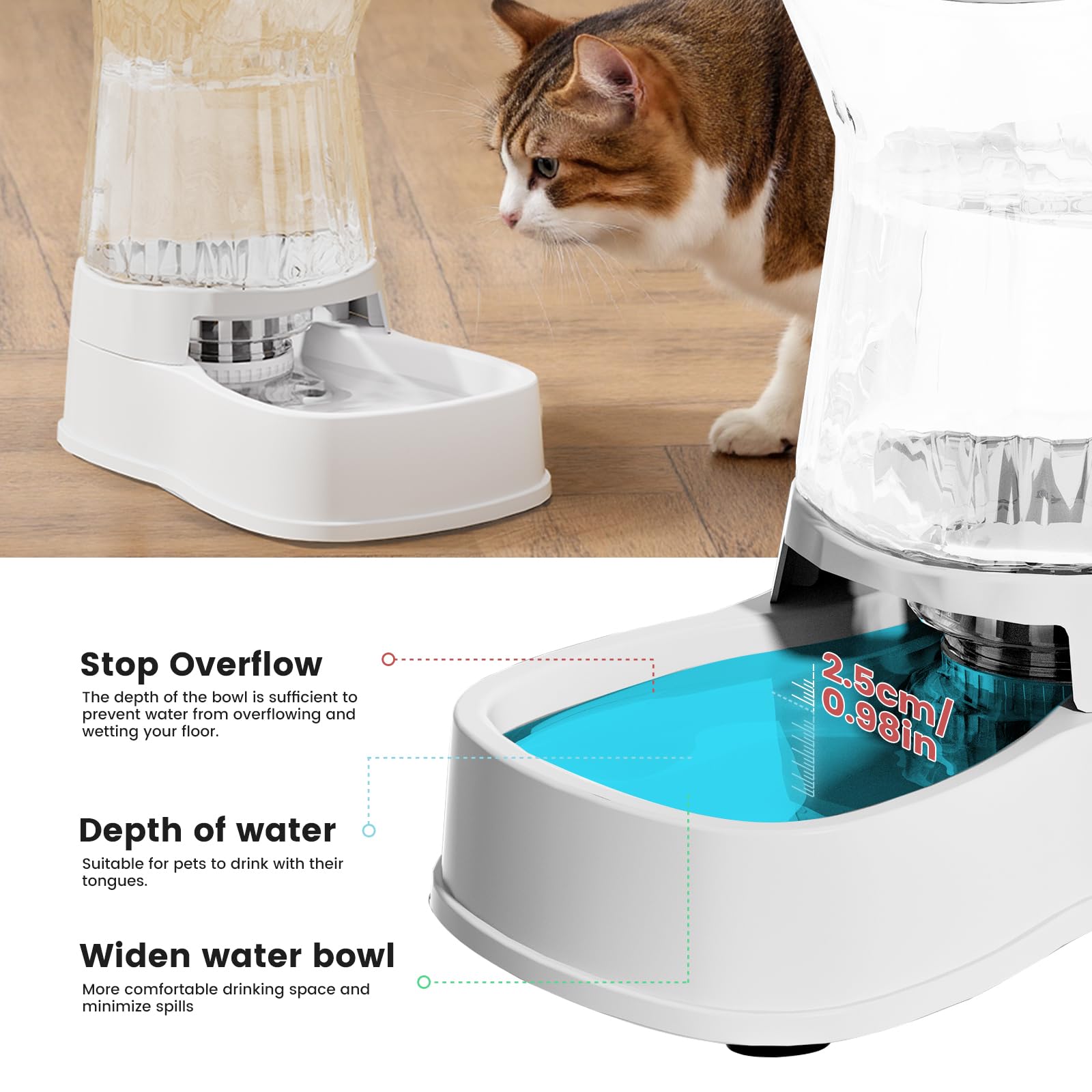 Gardner Pet gravity system operates silently for stress-free pets.