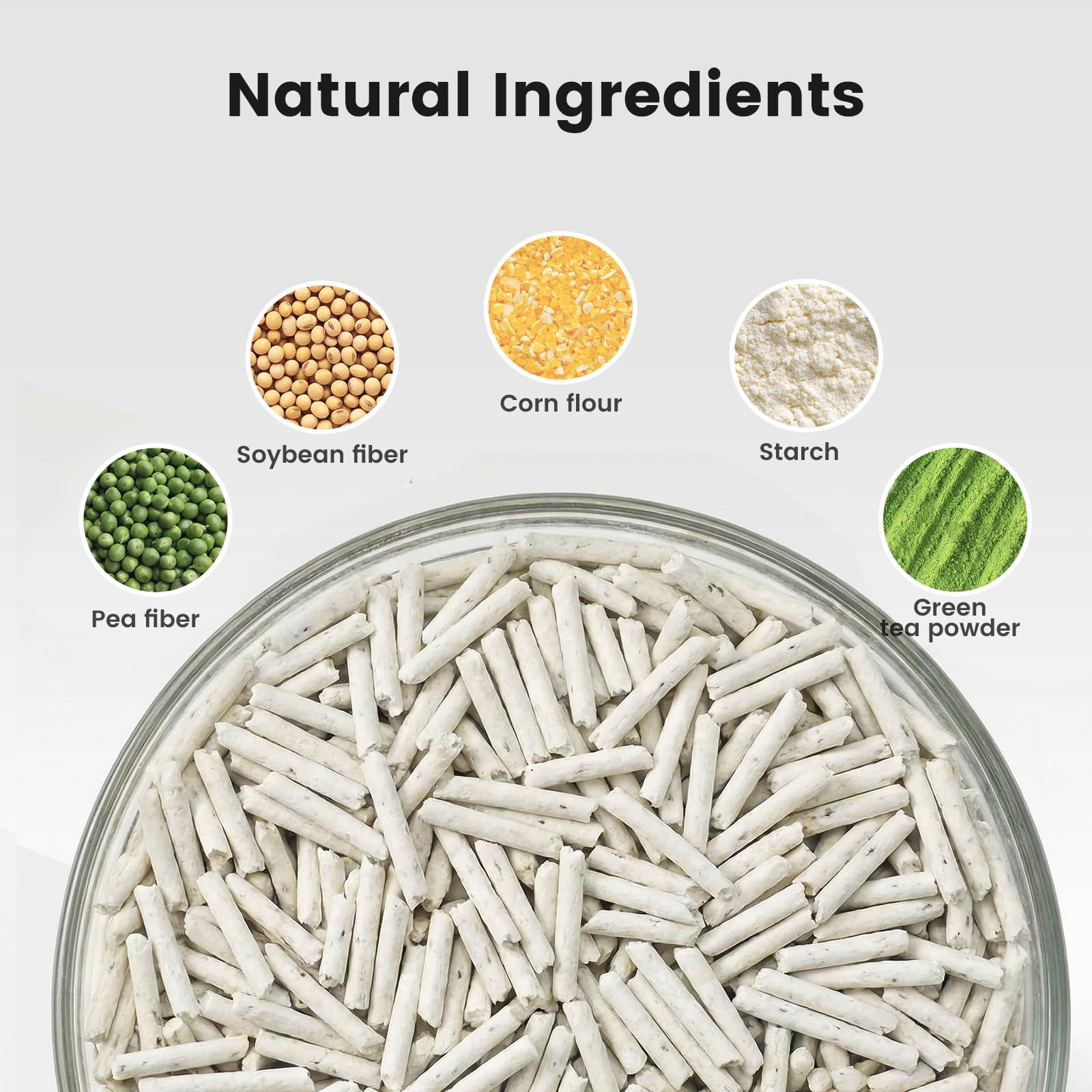Gardner Pet green tea extract helps with natural odor control in the litter.
