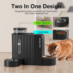 Gardner Pet large-capacity container ensures longer intervals between refills for water and food.