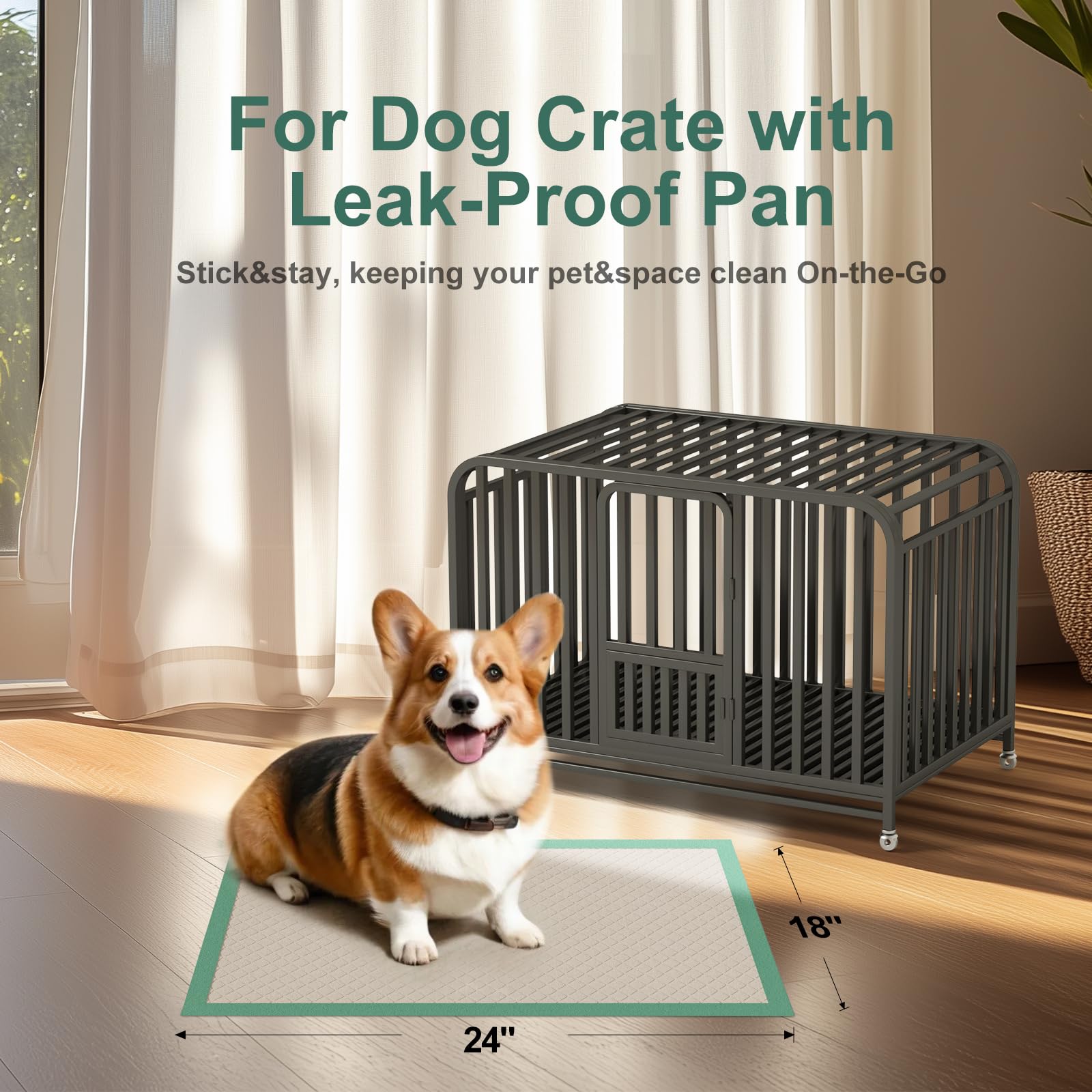 Gardner Pet pad with grid-lock design traps liquid quickly to prevent leaks.