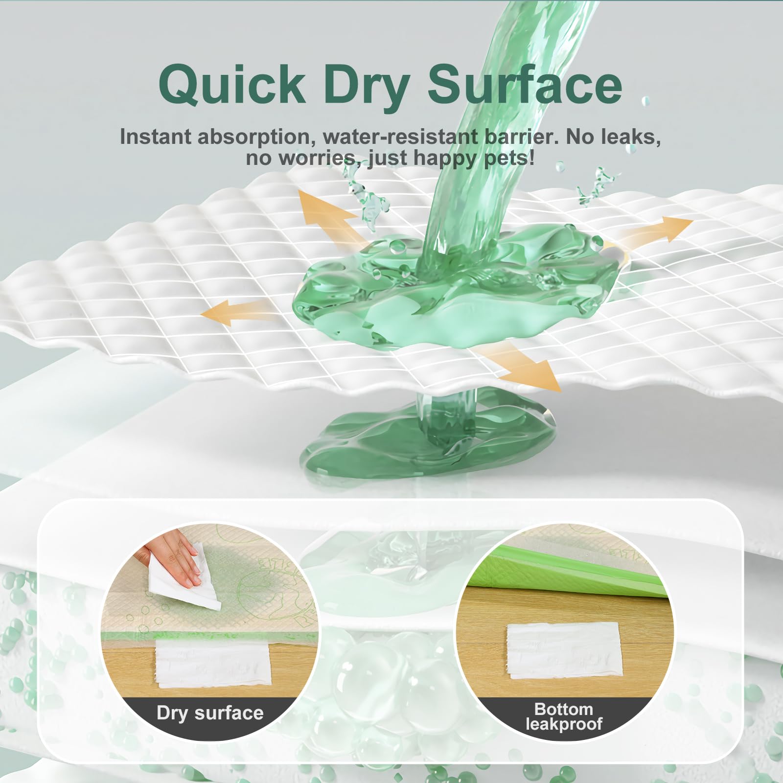 Gardner Pet pee pad with grid-inspired rapid absorption for quick drying.