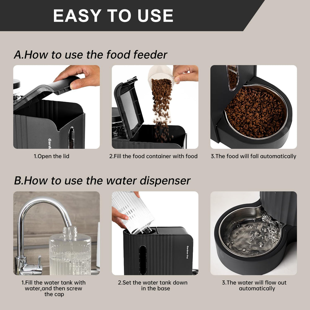Gardner Pet roomy food outlet minimizes jams and wasted kibble.