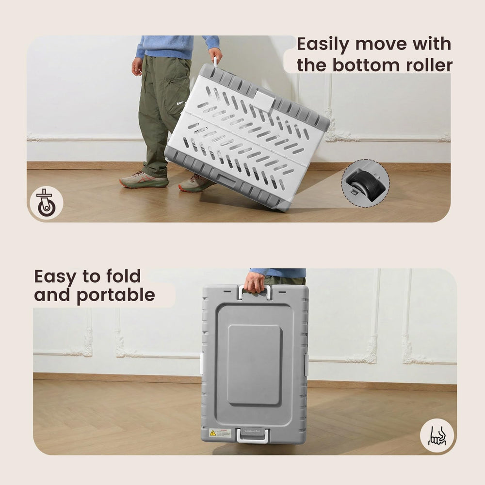 Gardner Pet crate with squeeze-latch locks for secure access
