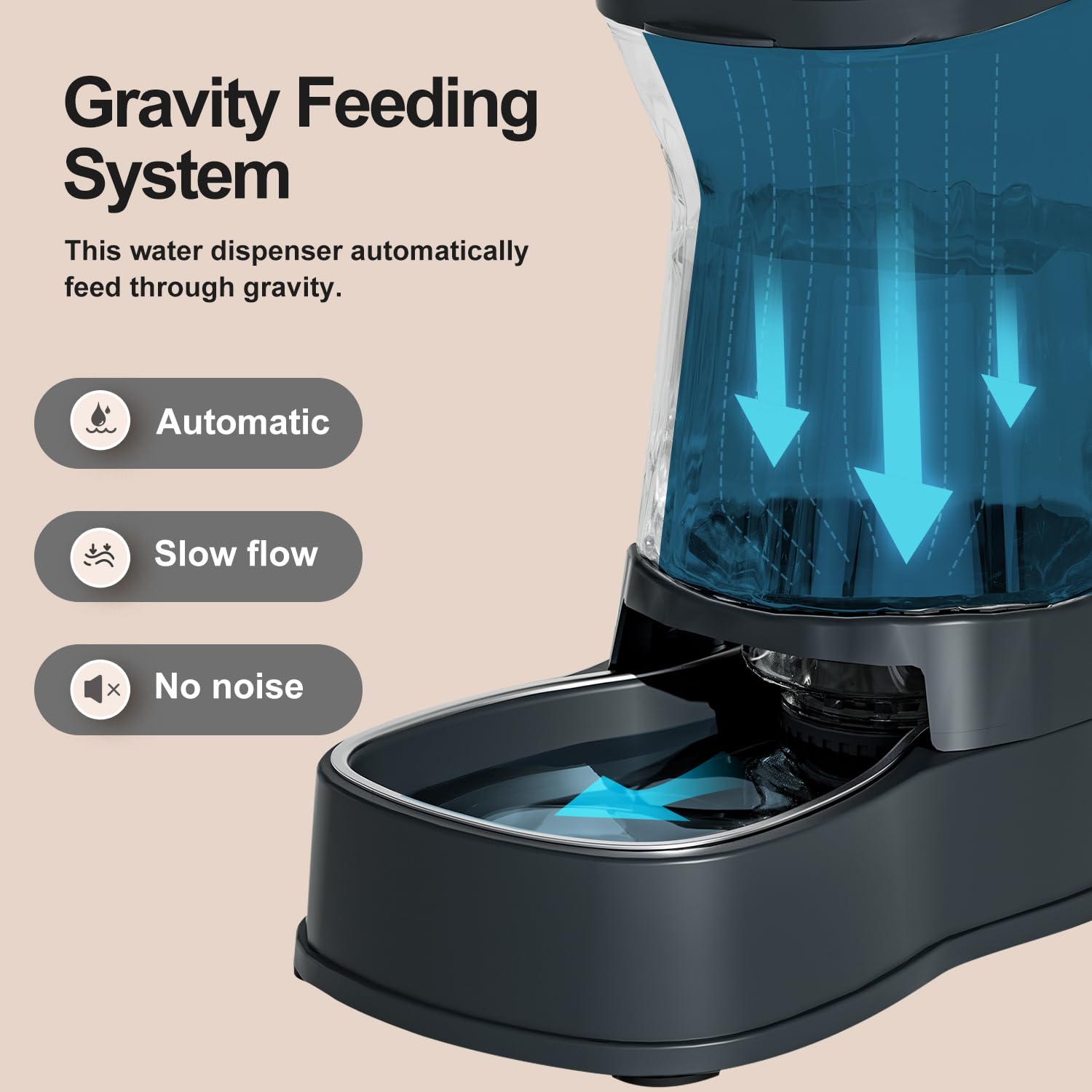 Gardner Pet stainless steel water bowl resists rust and maintains pet-safe drinking surface.