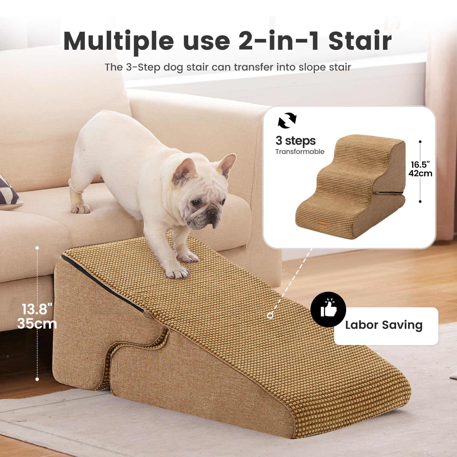 Gardner Pet 2in1 convertible ramp for couch with gentle incline.