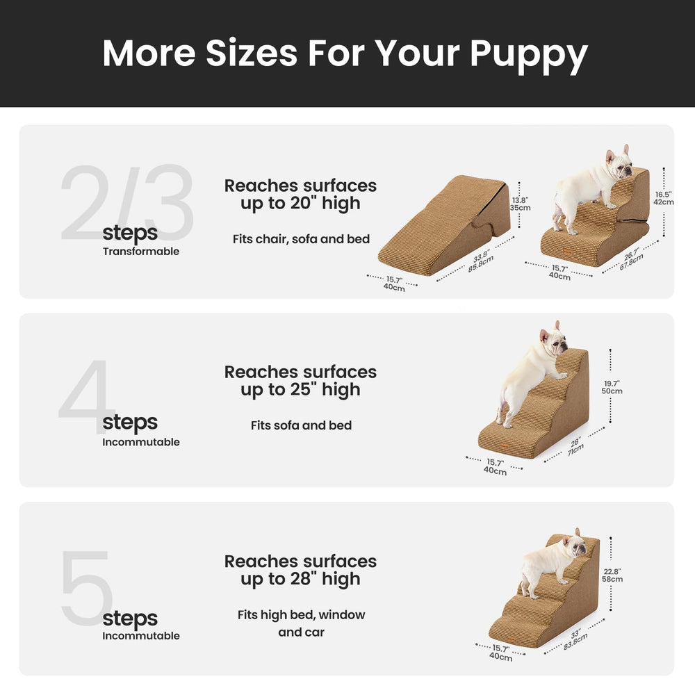 Gardner Pet stairs in use on a couch to reach the seat.