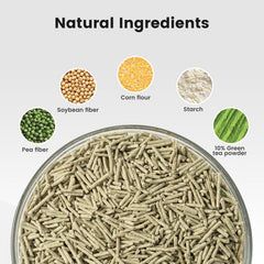 Gardner Pet Natural Tofu Cat Litter shows a dust-free formula for cleaner air.