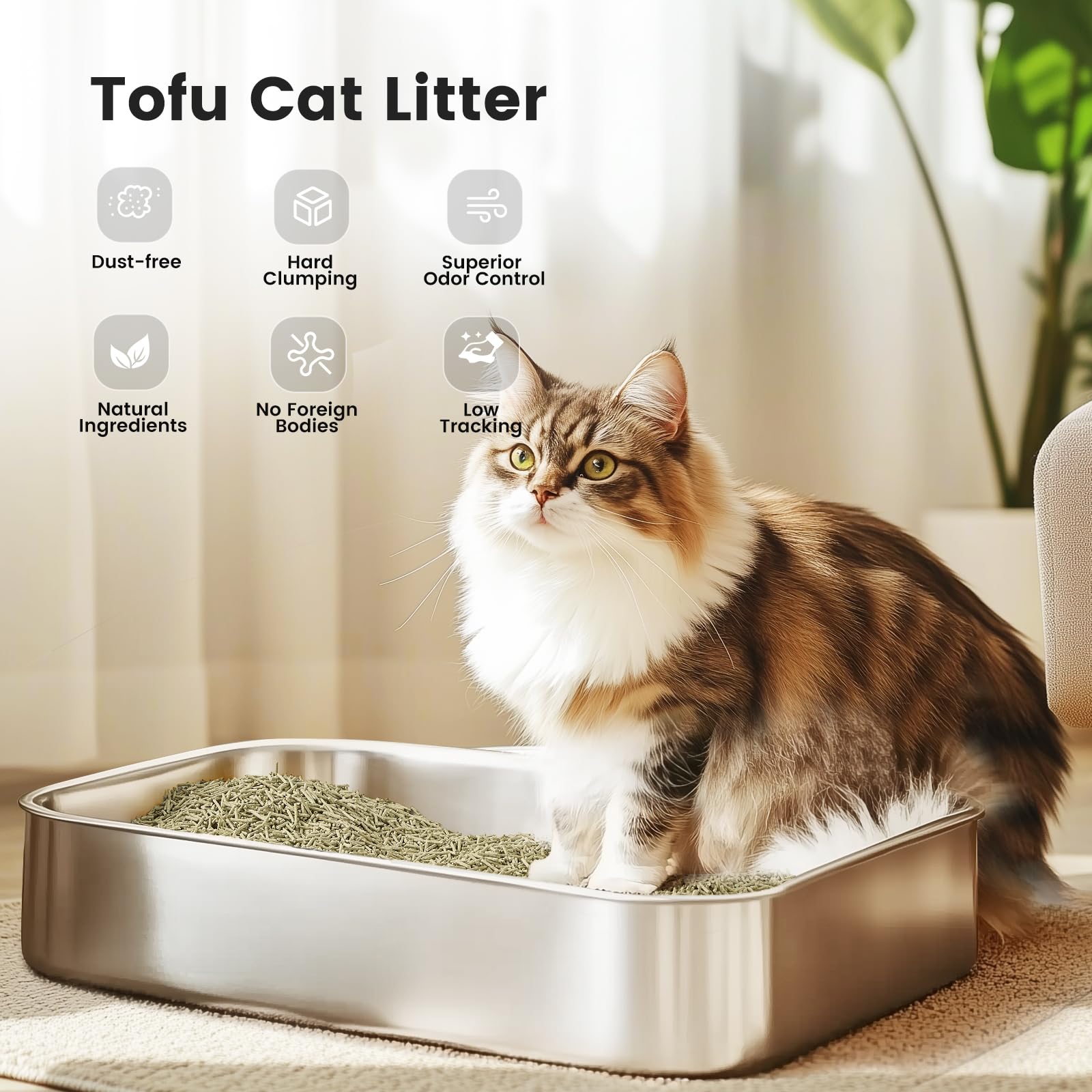 Gardner Pet Natural Tofu Cat Litter demonstrates fast clumping action for quick cleanup.