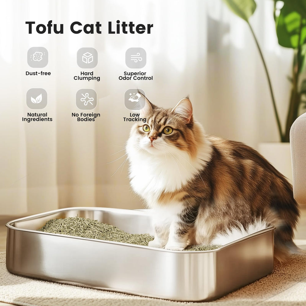 Gardner Pet Natural Tofu Cat Litter demonstrates fast clumping action for quick cleanup.