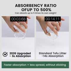 Gardner Pet tofu litter features low dust for cleaner air around the box.
